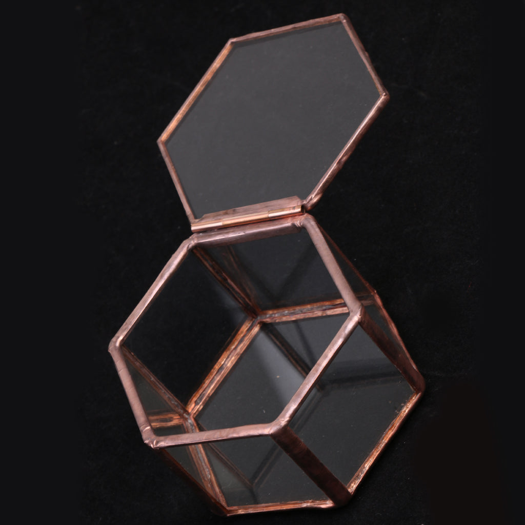 Geometrical Clear Glass Jewelry Box